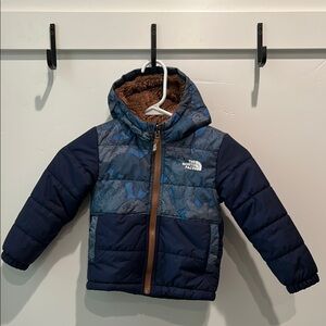 The North Face Blue and Gray Puffer Jacket